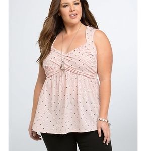 Torrid Polka dot criss cross baby doll top